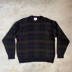 *London Fog* Crewneck Plaid Sweater
